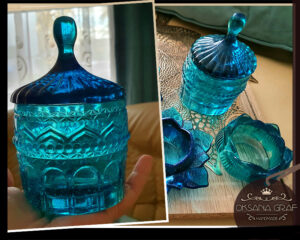 Dekorationsgegenstände/ Dekorationsstücke aus Epoxidharz, Dekoration und Deko Ideen aus Epoxidharz: Lotus Form Teelichthalter, blau, türkis Farbe, Schatulle mit der Deckel