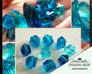 Dekorationsgegenstände/ Dekorationsstücke aus Epoxidharz, Dekoration und Deko Ideen aus Epoxidharz: perle für schmuck Herstellung , blau, türkis Farbe,