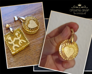 Handgefertigter/ Handgemachter Schmuck, Halsketten, Harz Halskette, Harz Schmuck, Epoxidharz, Geschenk für Sie, Geburtstagsgeschenk, Anhänger kette, modern, original von Oksana Graf