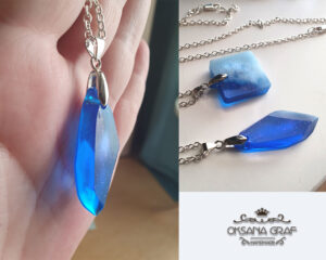 Handgefertigter/ Handgemachter Schmuck, Halsketten, Harz Halskette, Harz Schmuck, Epoxidharz, Geschenk für Sie, Geburtstagsgeschenk, Anhänger kette, modern, original von Oksana Graf