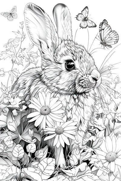 kostenlose Malvorlage, Waldtiere, Hase, Ausmalbilder zum ausdrucken und ausmalen