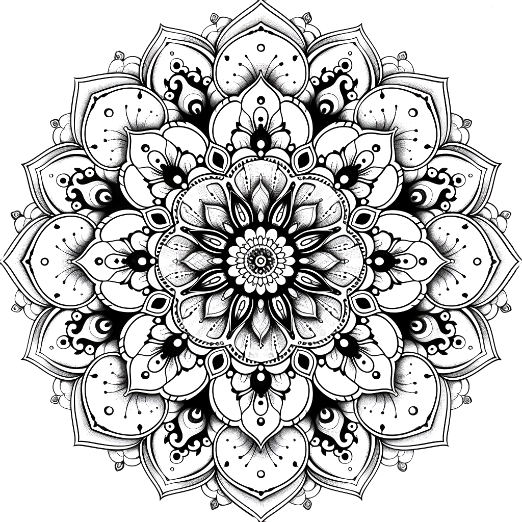 Kostenlose Malvorlagen aus Malbuch Mandala -3