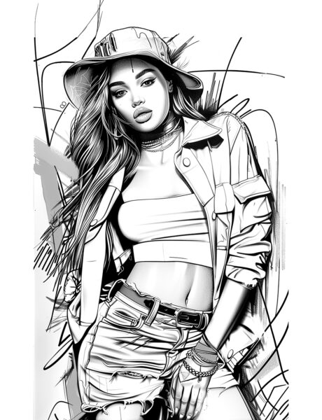 Kostenlose Malvorlagen aus Malbuch Street Fashion -3