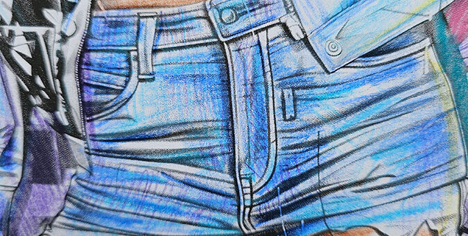 Malbuch ausmalen jeans Textur Darstellung, tutorial